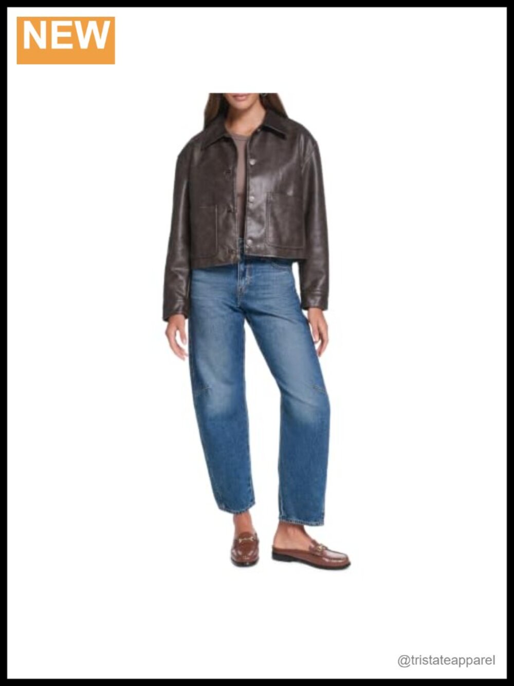 Levi's Women's Sienna Cropped Chore Jacket - Faux Leather, Button Front, Pockets